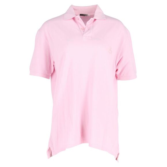 Isabel Marant Anafiko Logo-Embroidered Polo Shirt in Pink Cotton